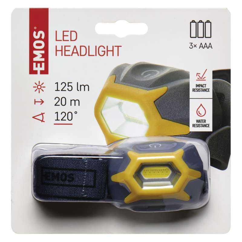 LED lukturis galvas 1W 125lm 20m 120 IP44 (3xAAA ) EMOS P3532