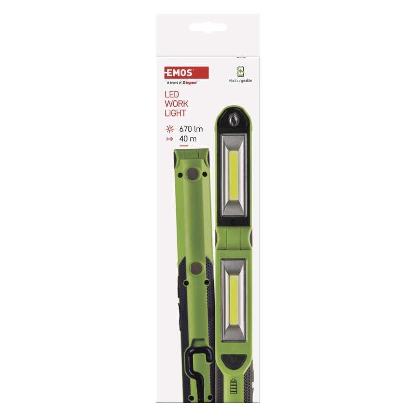 COB LED + LED uzlādējama lampa darbam EMOS P4535, 670 lm, 2200 mAh