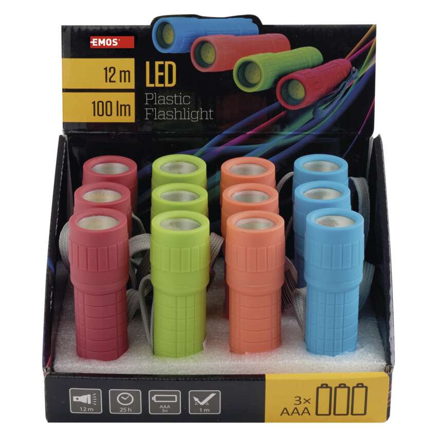 LED kabatas lukturis EMOS 1W COB 100lm, 3xAAA, 1gab.