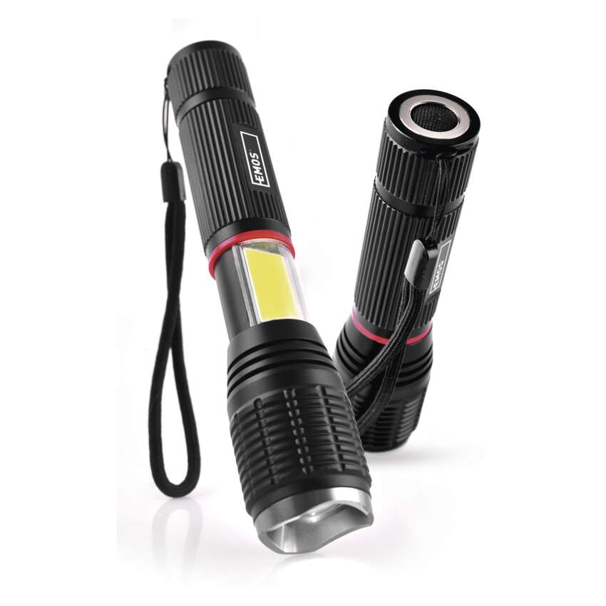 LED lukturis 3W COB+5W LED 230lm ZOOM + magnēts (3xAAA) EMOS