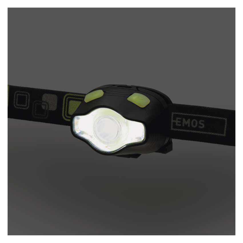 COB LED + LED galvas lukturis EMOS P3536, 220 lm, 100 m, 3x AAA