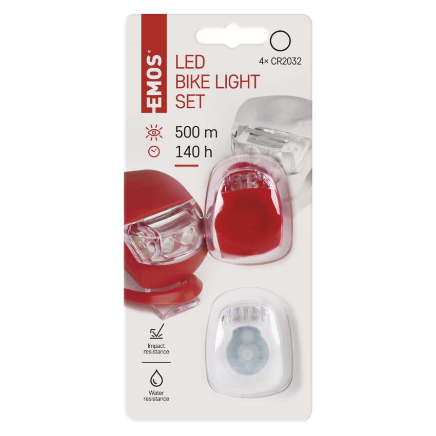 LED velo priekšējais lukturis + aizmugurējais lukturis P3921, 10 lm, 2x CR2032