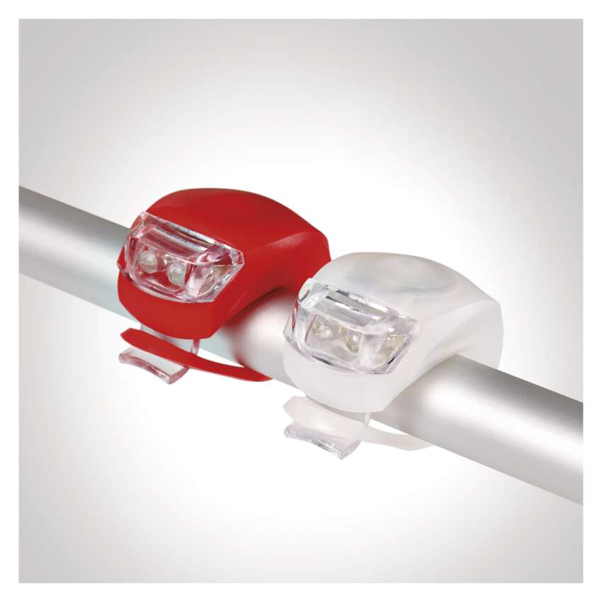 LED velo priekšējais lukturis + aizmugurējais lukturis P3921, 10 lm, 2x CR2032