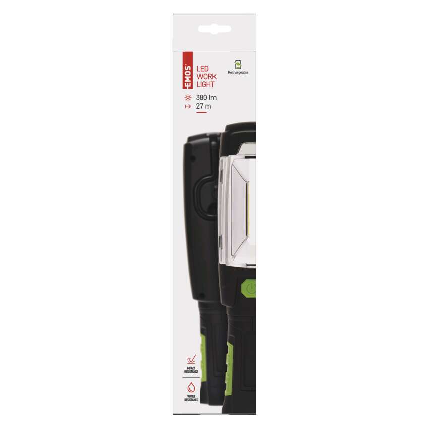 COB LED + LED uzlādējama lampa darbam EMOS P4518, 380 lm, 2500 mAh