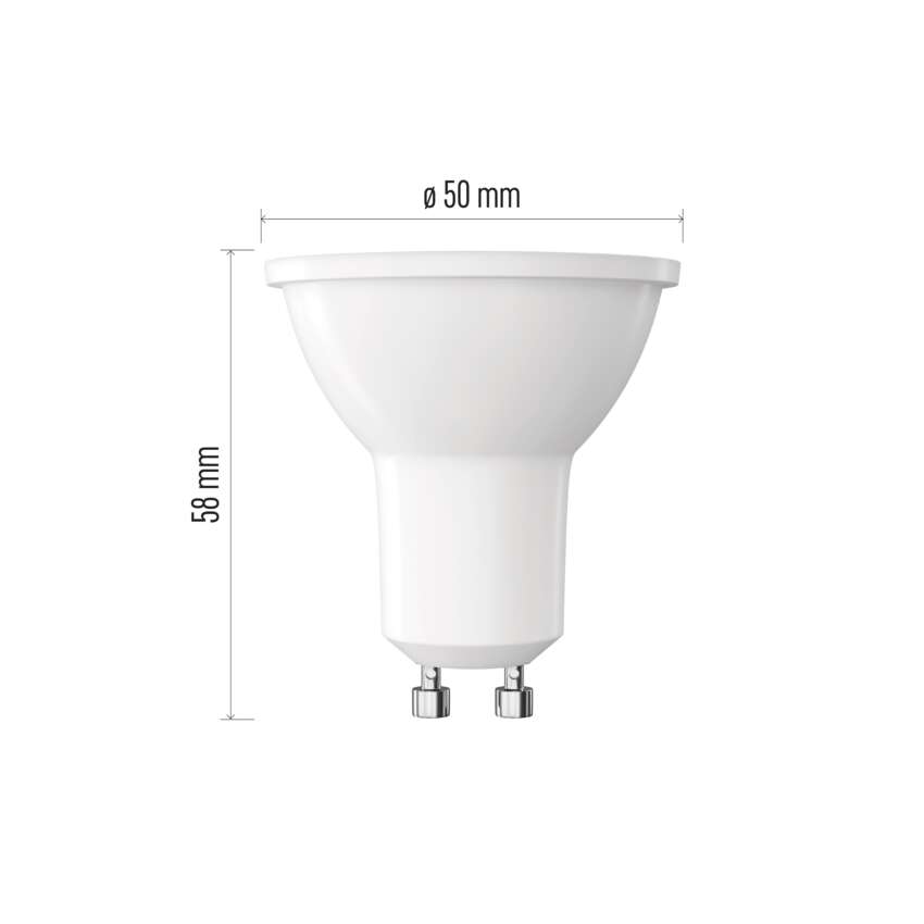 LED spuldze EMOS GU10 5.5W 465lm 3000K, silti balta