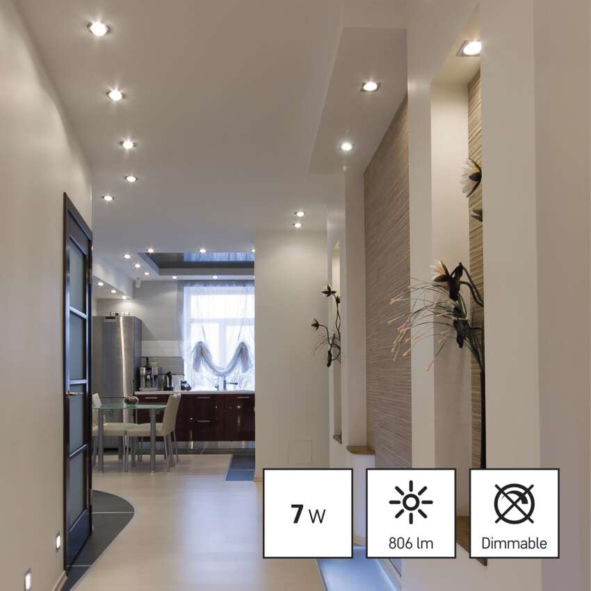 LED spuldze EMOS GU10 7W 806lm 4000K, neitrāli balta