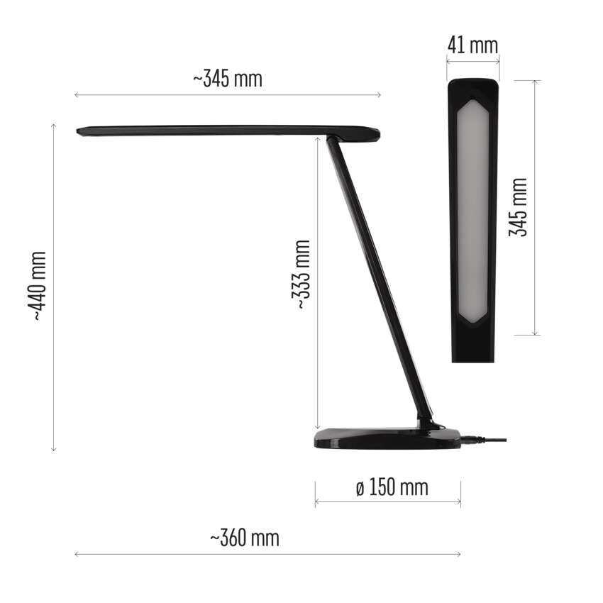 LED galda lampa EMOS CHASE LED 7.8W 450lm 3K/4K/6K melna