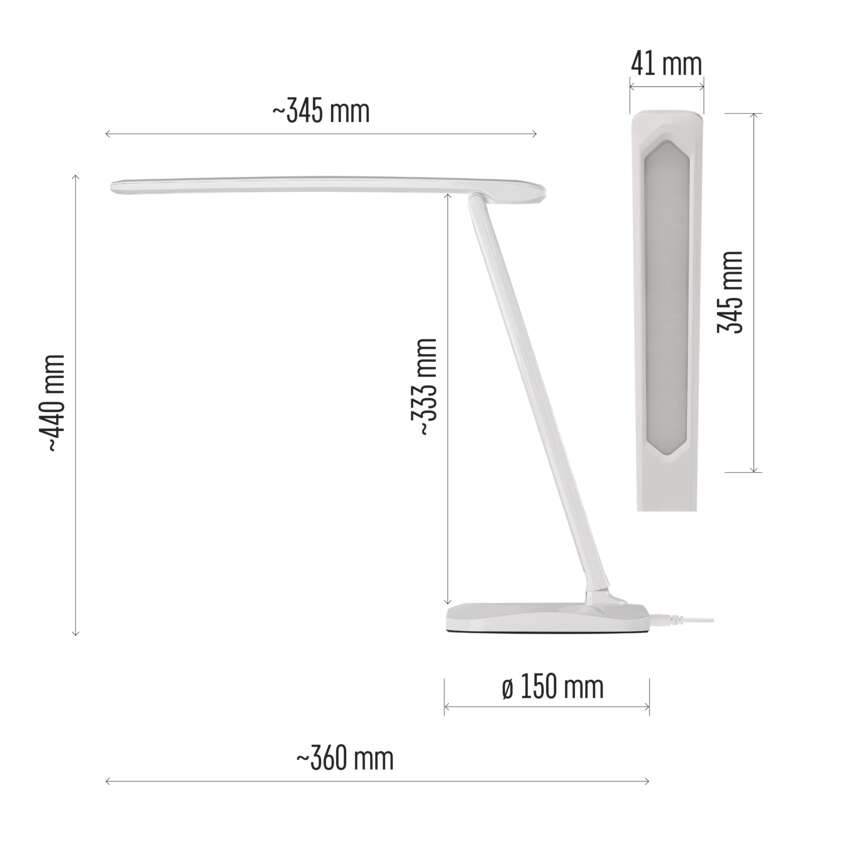 LED galda lampa EMOS CHASE 7.8W 450lm 3K/4K/6K balta