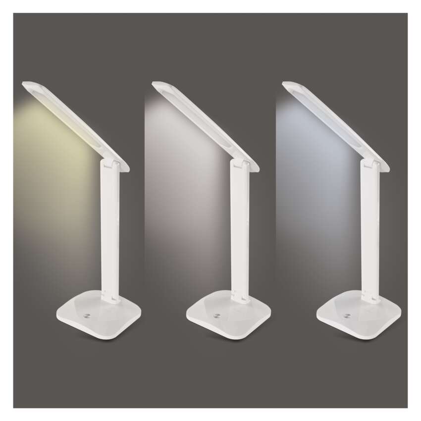 LED galda lampa EMOS CHASE 7.8W 450lm 3K/4K/6K balta