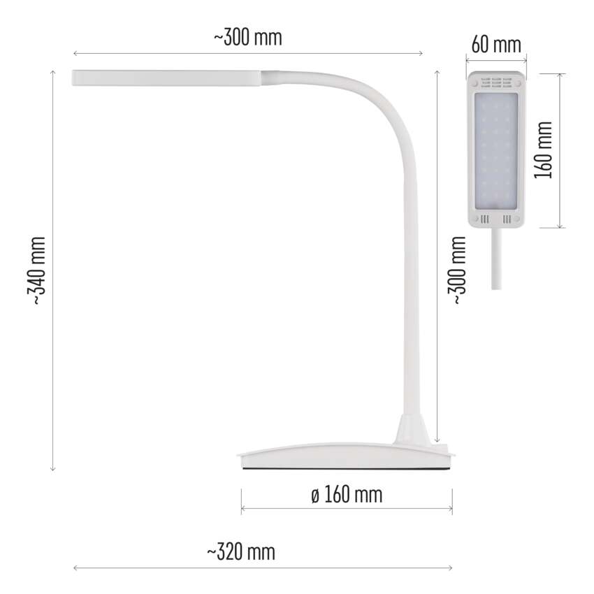 LED Galda lampa EMOS Eddy 6W 3000K-6800K DIM balta