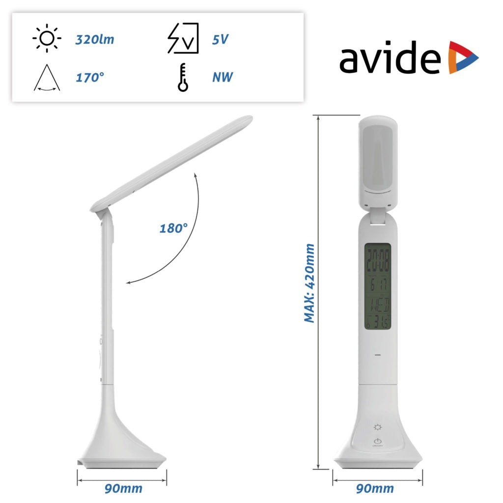 LED galda lampa-kalendārs AVIDE uzlādējams 5W 4000K