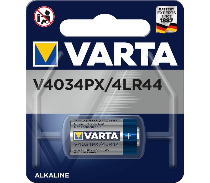 V4034PX 4LR44  LR1325 6V baterija VARTA Electronics Alkaline 1gb. 04034 101 401