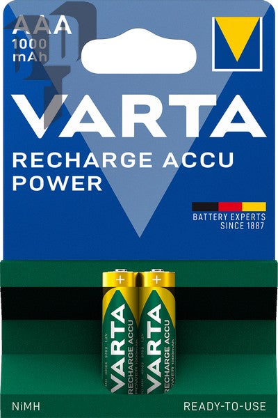 5703/2 AAA baterijas lādējamas VARTA Accu Power 1000mAh 2gb. 05703 301 402
