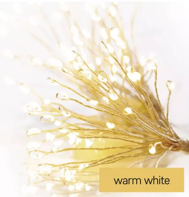 Virtene Ziemassvētku 150LED nano salūts 2.7W balta WW IP44 2.35m taimeris EMOS D3AW08
