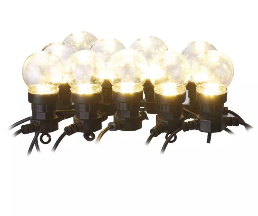 Virtene Party 50LED 2.25W 10x bumbas caurspīdīgas WW IP44 5m EMOS DCPW02