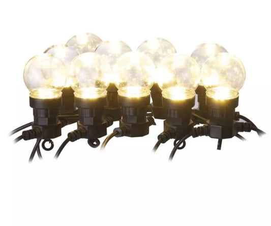 Virtene Party 50LED 2.25W 10x bumbas caurspīdīgas WW IP44 5m EMOS DCPW02