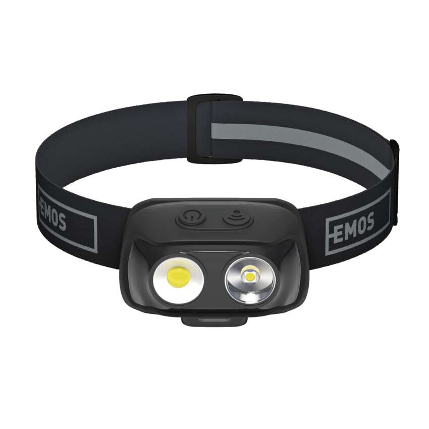 COB LED uzlādējams galvas lukturis EMOS P3542, 500lm, 130m, Li-pol 1200mAh