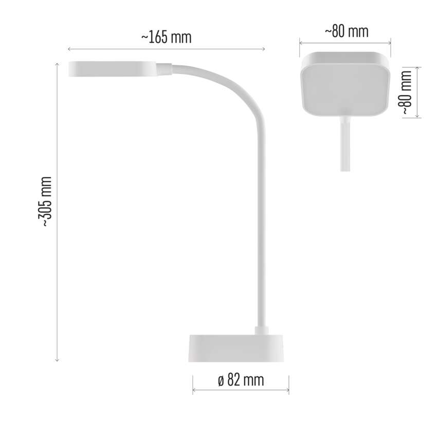 LED galda lampa EMOS EMILY 2W 100lm 5000K USB balta