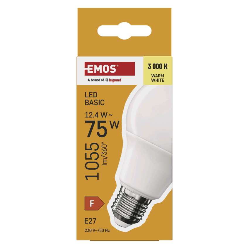 LED spuldze EMOS GLS A60 E27 12.4W 1055lm 3000K