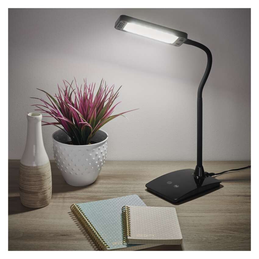 LED Galda lampa EMOS Eddy 6W 360lm 3000K-6800K DIM melna
