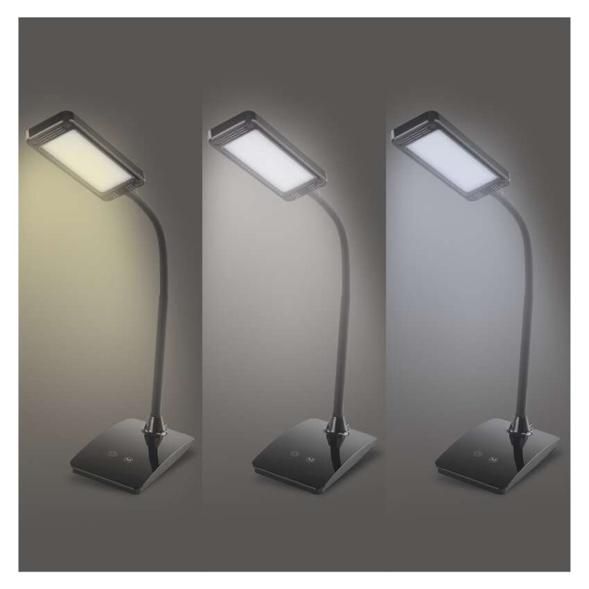 LED Galda lampa EMOS Eddy 6W 360lm 3000K-6800K DIM melna
