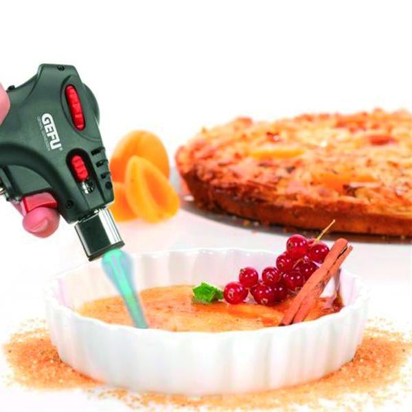 Pavāra deglis-karamelizators un 4 porcelāna trauciņi Gefu CARMELLO Creme Brulee,  art. 35360