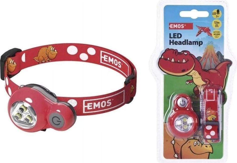 LED galvas lukturis bērnu 3LED 12lm (2xCR2032) EMOS, sarkans