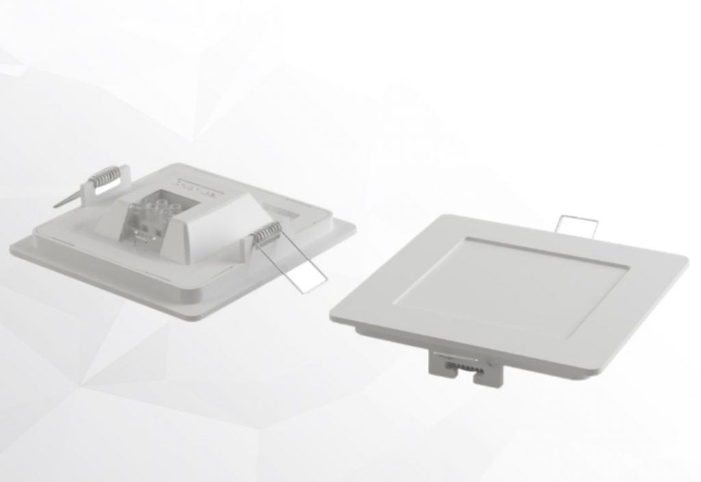 'Iebūvēts gaismeklis Jade SQ LED 18W 110'' 1300lm 3000K 225x225 kvadrāts INESA 60858'