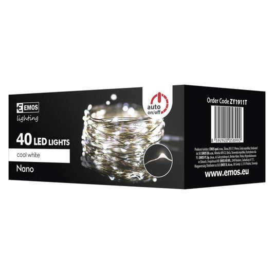 LED virtene EMOS 40LED 2.4W balta nano stieplīte CW IP44 4m ZY1911