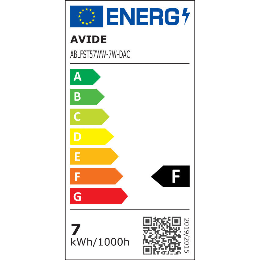 LED spuldze AVIDE VINTAGE Filament ST57 E27 7W 725lm 2500K dim.