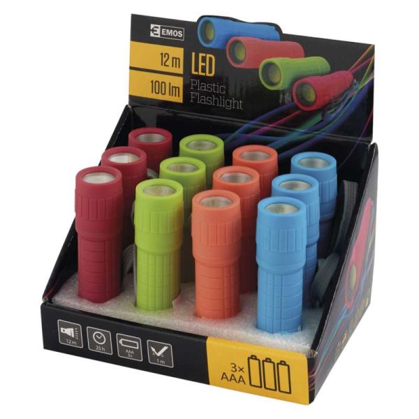 Lukturis LED 1W COB 100lm (3xAAA) plastmasas EMOS P4706