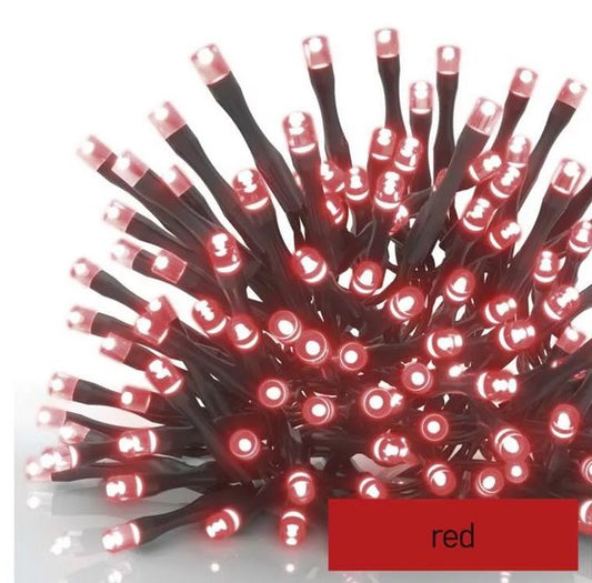 Virtene Zimassvētku CONN 100LED bez barošanas bloka 1.2W IP44 10m sarkana EMOS D1AR01