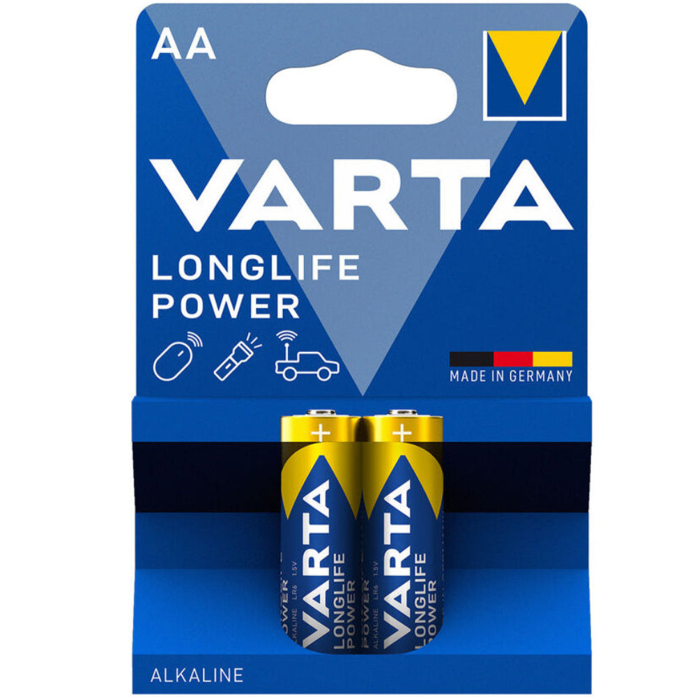 Pirkstiņu baterijas VARTA Longlife Power Alkaline AA, 2 gab. iepakojumā