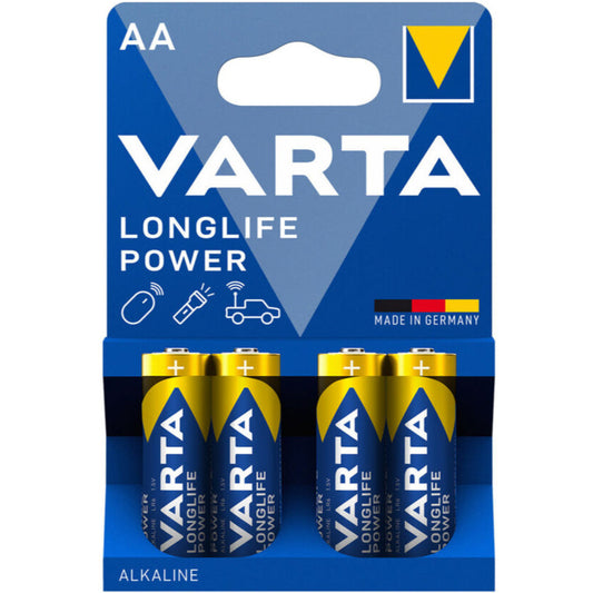 Sārma baterijas VARTA Longlife Power Alkaline AA 1.5V 4gb.