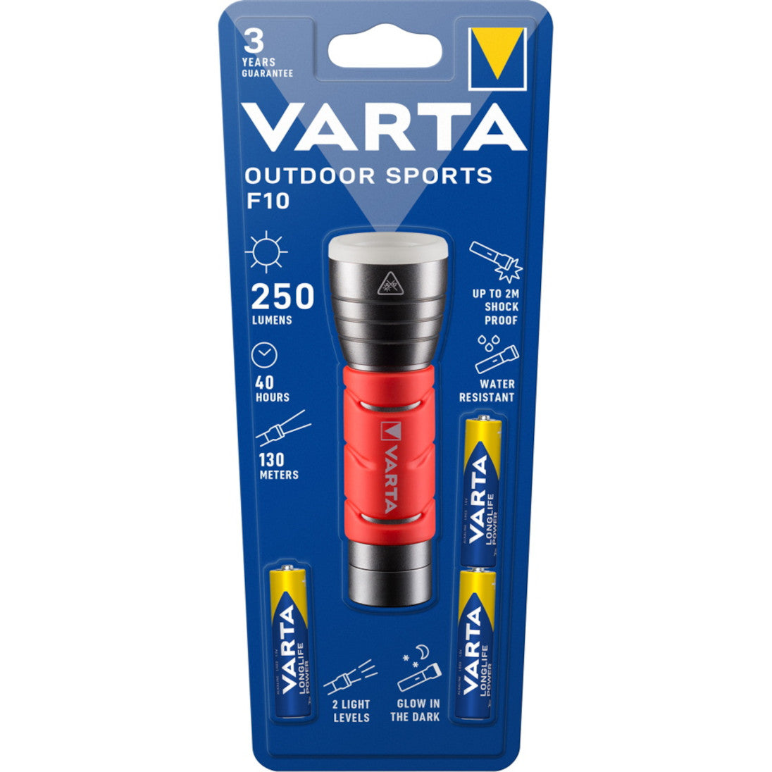 LED lukturis VARTA Outdoor Sports F10 250lm, 3 x AAA