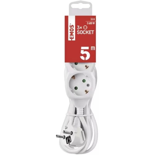 Pagarinātājs 3/5m a/z balts schuko EMOS P0325R