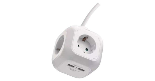 Pagarinātājs Cube 4/1.9m 16A 3680W +2xUSB a/z balts EMOS P04219GU