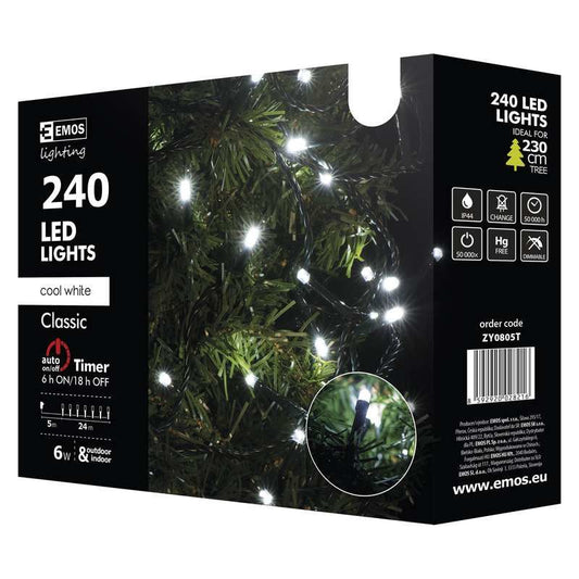LED virtene EMOS 240LED 6W balta CW 8MOD IP44 24m ZY2160