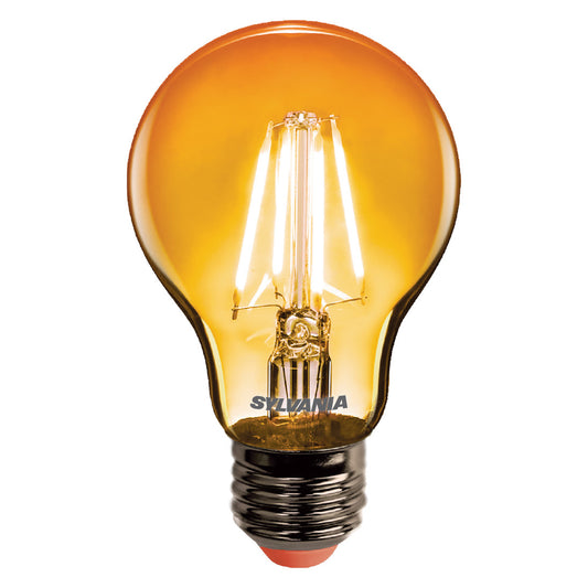 LED GLS spuldze Sylvania A60 FILAMENT E27 4W 380lm IP54 oranža