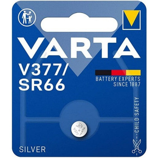 Sudraba oksīda pulksteņu baterija VARTA V377/SR66 1.55V
